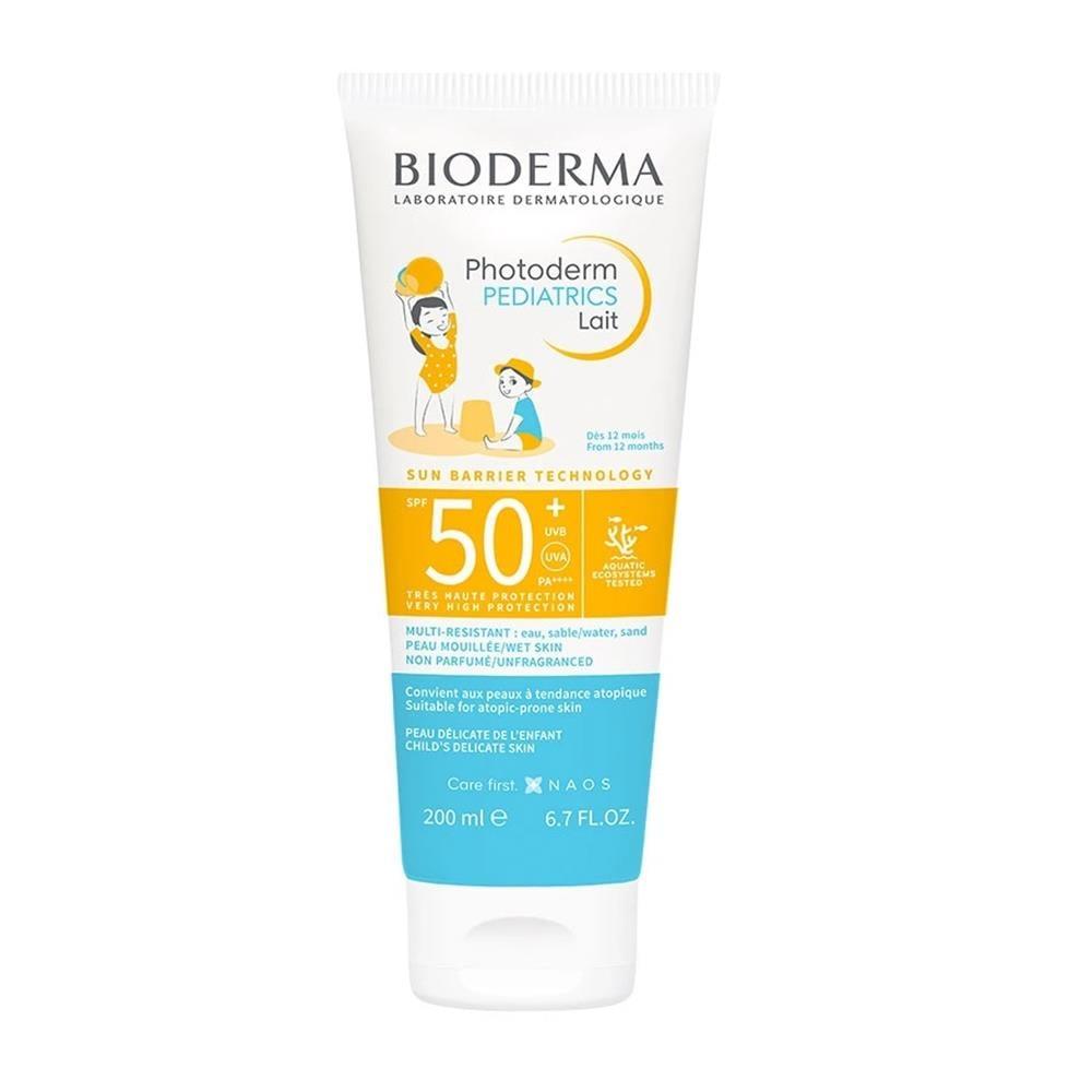 Bioderma Photoderm Pediatrics Lait SPF50+ Sunscreen Lotion for Children - Water Resistant, Dermatologically Tested, 6.76 fl oz