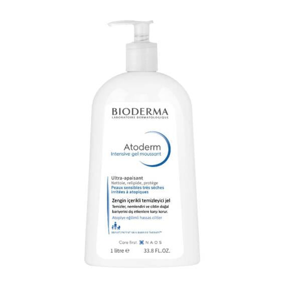 Bioderma Atoderm Intensive Foaming Gel Cleanser for Dry Skin - Fragrance-Free, 1L