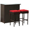 3PCS Patio Rattan Wicker Bar Table Stools Dining Set-Turquoise