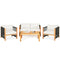 4 Pieces Acacia Wood Outdoor Patio Furniture Set with Cushions