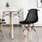 2 Pcs Modern Plastic Hollow Chair Set with Wood Leg