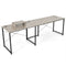 95 Inch 2-Person L-Shaped Long Reversible Computer Desk with Monitor Stand