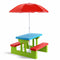 Kids Picnic Folding Table and Bench with Umbrella