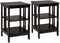 2 Pieces 3-Tier Nightstand with Reinforced Bars and Stable Structure