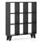 9-Cube Bookcase with 6 Removable Shelves and Raised Support Feet