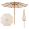 9 FT Patio Umbrella Outdoor Table Market Umbrella with 8 Sturdy Bamboo Ribs