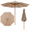 9 FT Patio Umbrella Outdoor Table Market Umbrella with 8 Sturdy Bamboo Ribs