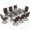 9-Piece Outdoor Dining Set for 8 with Umbrella Hole and 8 Chairs