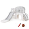9-in-1 Toddler Slide L-Shaped with Basketball Hoop and Steering Wheel