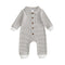 Babies' Jumpsuit Front Open Single-breasted Knitted Long Sleeve