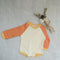 Contrasting Color Raglan Small Sweater Triangle Climbing Jumpsuit
