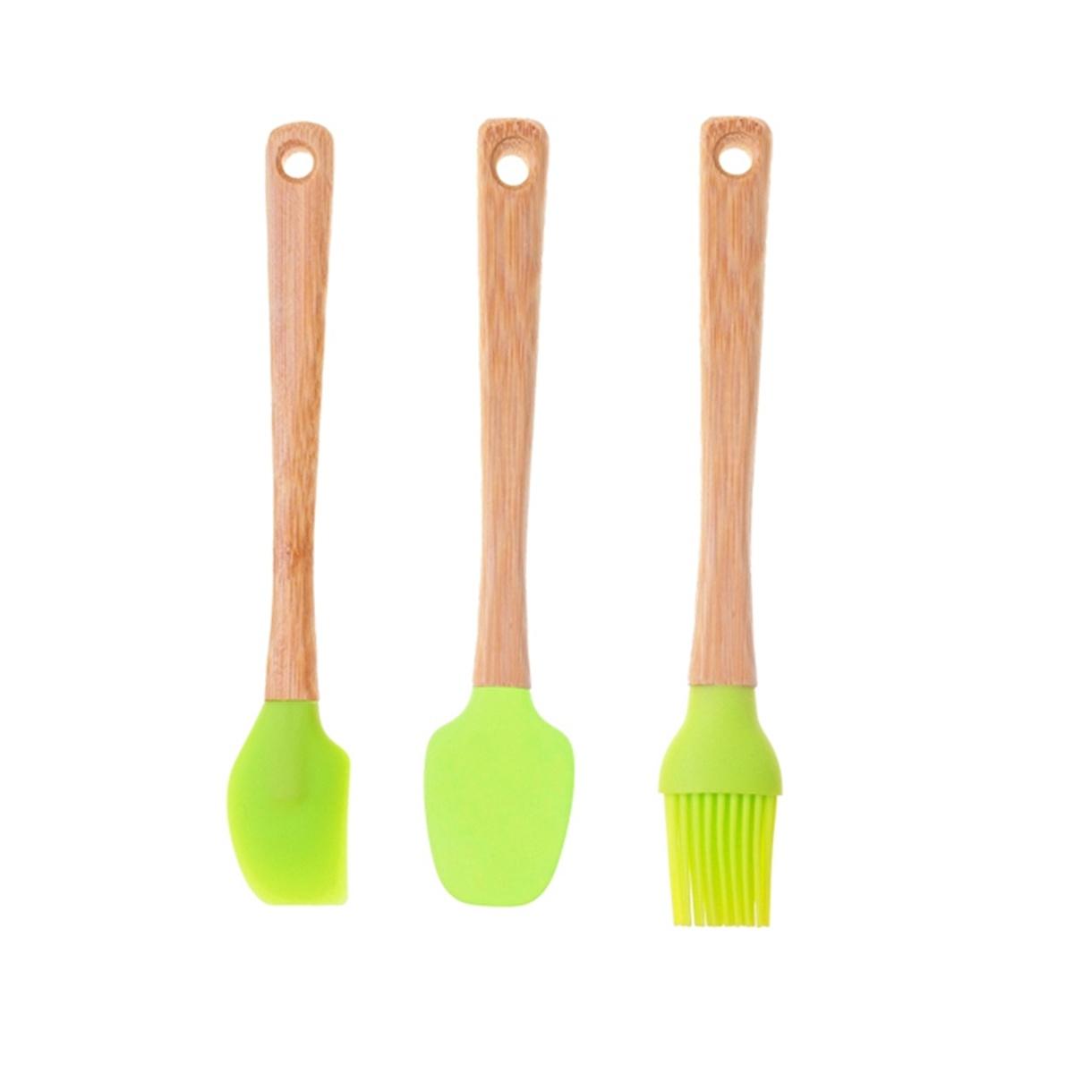 Bambum Team: Small Bamboo Spatula Set (3-Piece) - Eco-Friendly Cooking Utensils | Perfect for Small Kitchens