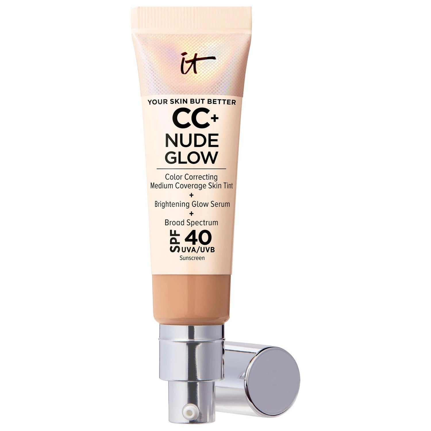 CC+ Nude Glow Lightweight Foundation + Glow Serum with SPF 40 and Niacinamide by CC+