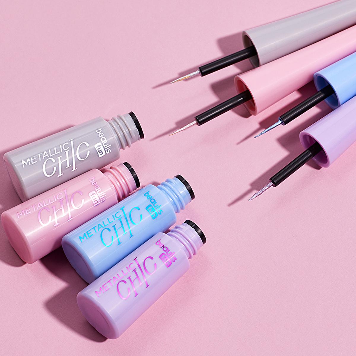 Beaulis Liquid Metallic Eyeliner - Chic, Glamorous, and Easy to Use - Beaulis Fun Metallic Chic Metalik Dipliner 625 Lilac Sparkle