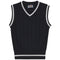 Basic White Detail Wide Rib Vest