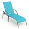 Adjustable Patio Chaise Folding Lounge Chair with Backrest