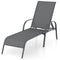 Adjustable Patio Chaise Folding Lounge Chair with Backrest