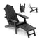All-Weather HIPS Patio Adirondack Lounge Chair with Retractable Footrest