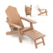 All-Weather HIPS Patio Adirondack Lounge Chair with Retractable Footrest