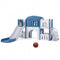 All-in-1 Toddler Slide Playset Playground with Tunnel and Ladder and Basketball
