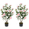 36 Inch Artificial Camellia Tree with Blooming Flower 2 Pack