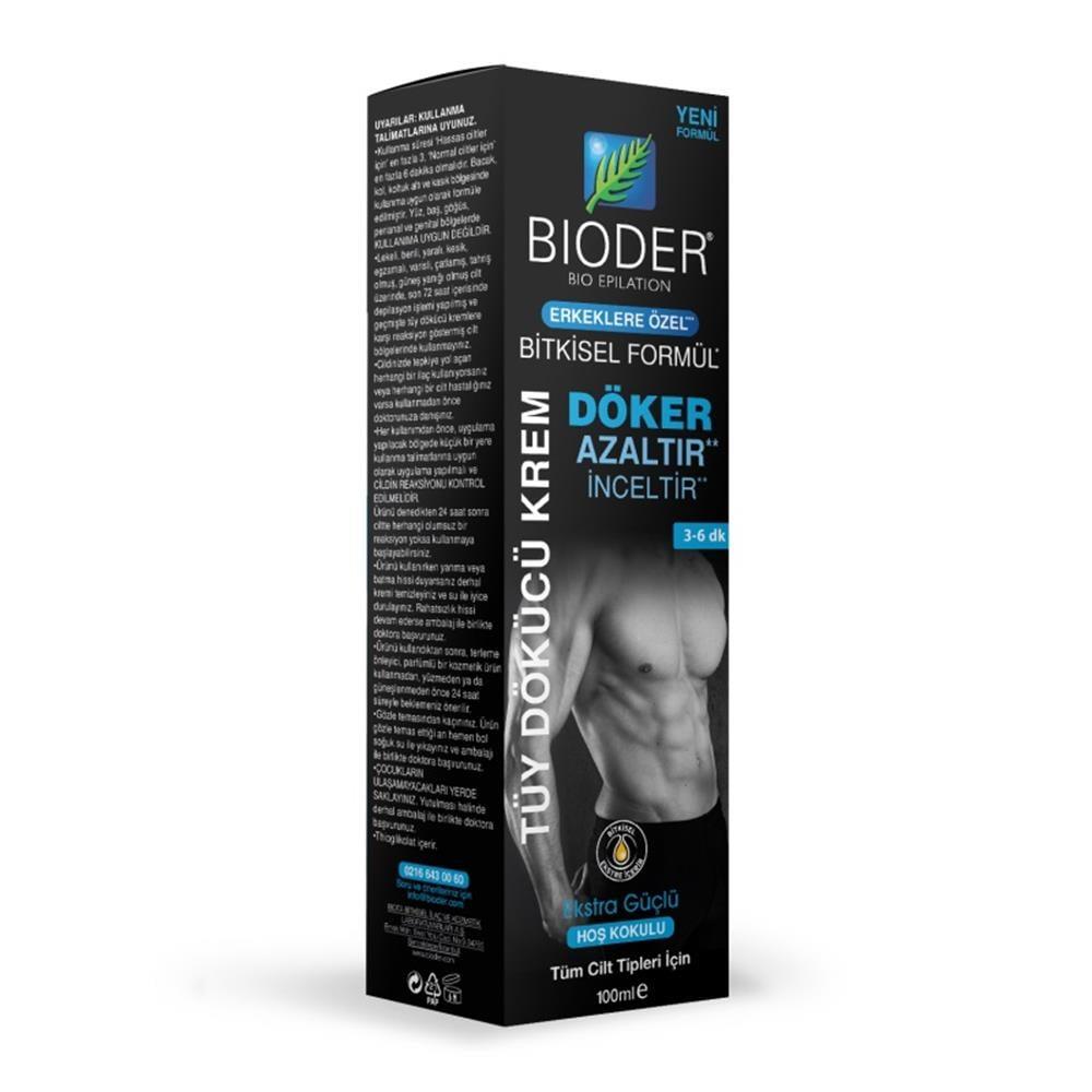 Bioder Hair Removal Cream for Men - 3.38 fl oz, Reduces Hair Growth, Moisturizing