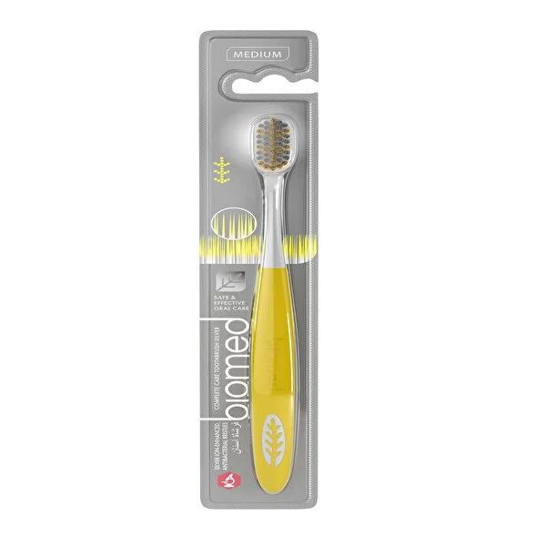Biomed Silver Antibacterial Toothbrush - Medium Bristle, Tapered Design for Superior Oral Hygiene & Interdental Cleaning