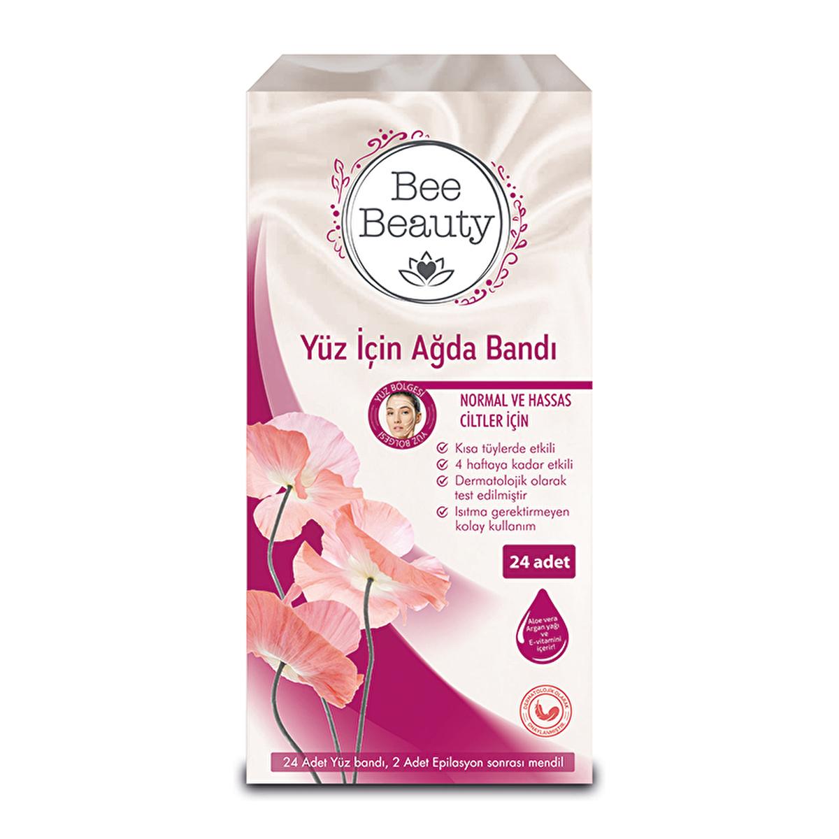 Bee Beauty Facial Wax Strips for Easy Hair Removal - Painless, Dermatologically Tested, 24 Count