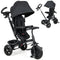 4-in-1 Baby Tricycle Toddler Trike with Reversible Seat and 5-Point Safety Harness