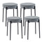 Bar Stools Set of 4 Upholstered Kitchen Stools with Foot Pads