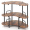 3-Tier Liquor Bar Table with Stemware Racks and Storage Shelves