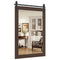 Rustic Wood Frame Barn Door Style Farmhouse Wall Mirror