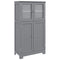 Bathroom Floor Storage Locker Kitchen Cabinet with Doors and Adjustable Shelf