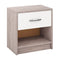 Bedside Table Nightstand with Drawer and Open Storage Shelf