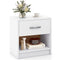 Bedside Table Nightstand with Drawer and Open Storage Shelf