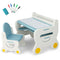 Kids Drawing Table and Chair Set with Watercolor Pens and Blackboard Eraser