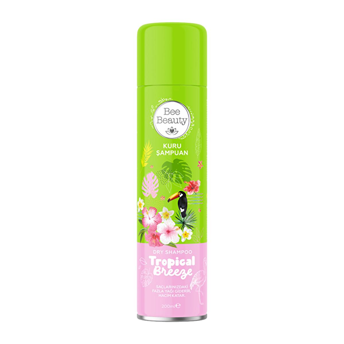 Bee Beauty Tropical Breeze Dry Shampoo - Refreshing, Oil-Absorbing, Volumizing Hair Spray for All Hair Types