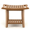 Waterproof Bath Stool with Curved Seat and Storage Shelf