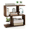 24 Inch 3-Tier Geometric Bookshelf with Thick Foot Pads