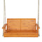 2-Person Wooden Porch Swing with Hanging Chains for Garden Yard