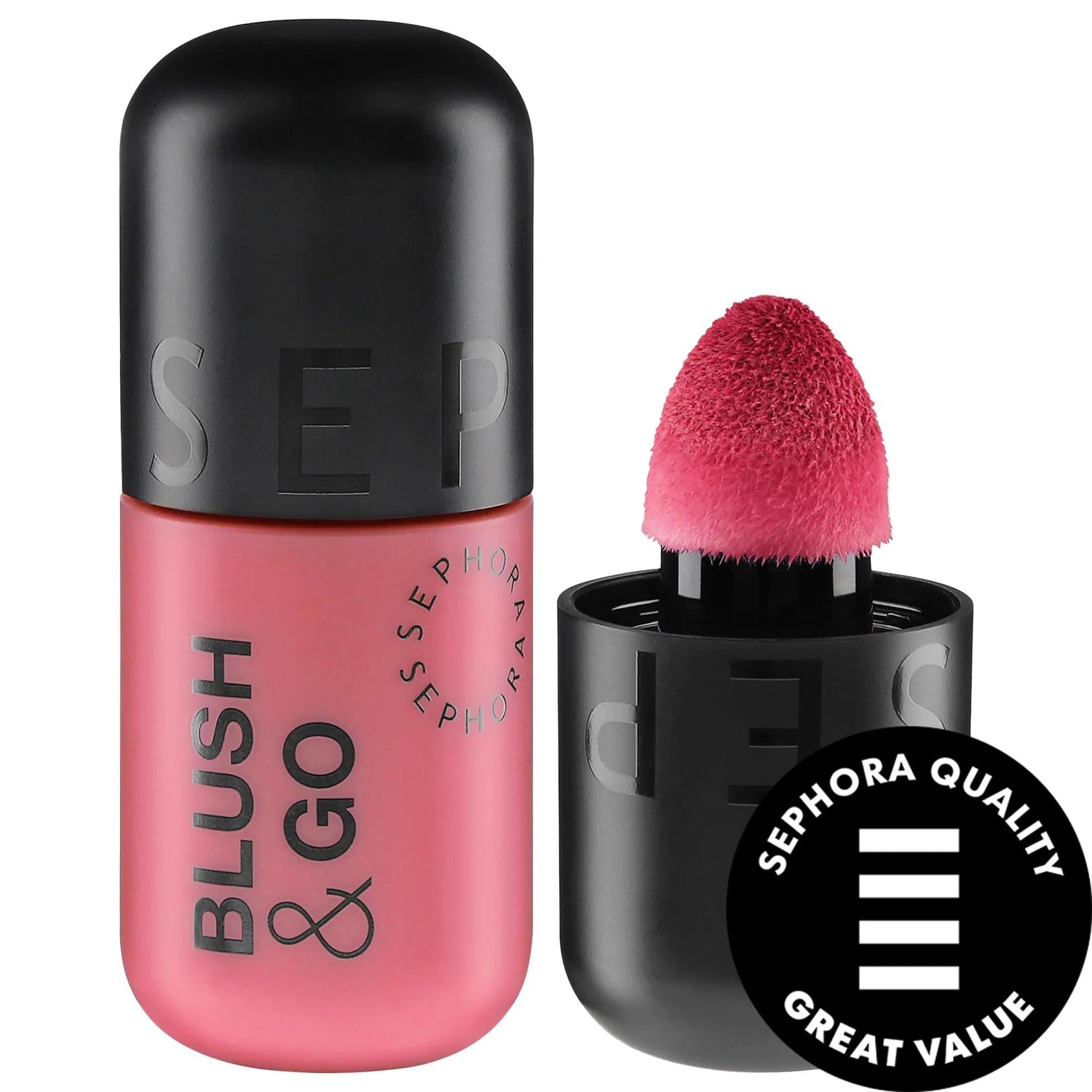 Blush & Go Longwear Matte Liquid Blush: Vegan, Cruelty-Free Lip & Cheek Tint with Buildable Color & Cushion Applicator for Natural, Long-Lasting Glow