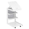 C-shaped End Table with Wheels and Adjustable Desktop for Sofa Couch Bedside