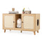 43 Inches Cat Litter Box Enclosure with Double Rooms and 2 Sisal Scratching Mats