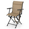 Foldable Swivel Patio Chair with Armrest and Mesh Back