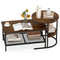 Coffee Table 2-Tier Rectangle Coffee Table and Side End Table with Storage Shelves