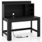 Modern Computer Desk with Hutch and Storage Shelves