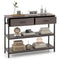 Console Table with Folding Fabric Drawers for Entryway