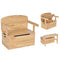 3-in-1 Kids Convertible Storage Bench Wood Activity Table and Chair Set