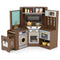 Corner Kitchen Toys with Lights and Sounds with Pull-out Trash Can and Stoves
