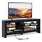 Corner TV Stand with Power Outlet and 4 Open Storage Shelves